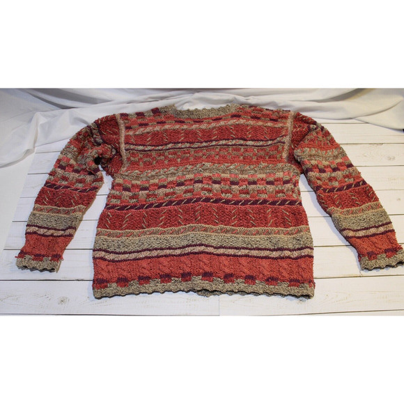 Sigrid Olsen Women's M Hand Knit Sweater Cardigan Multicolor Button-up V-Neck - Picture 6 of 10